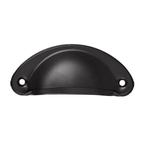 Antique Shell Cabinet Pull Handles, Pack of 6 - Black