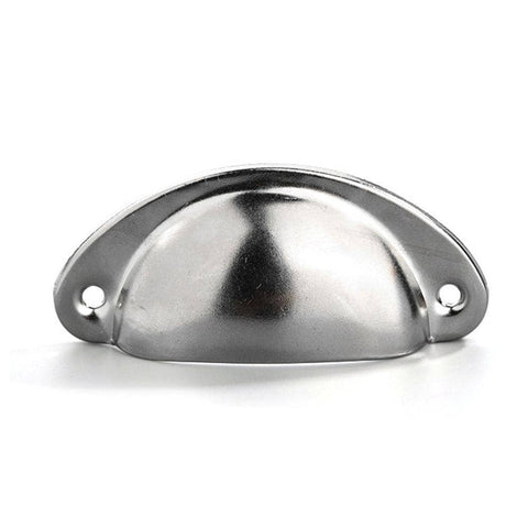 Antique Shell Cabinet Pull Handles, Pack of 6 - Silver