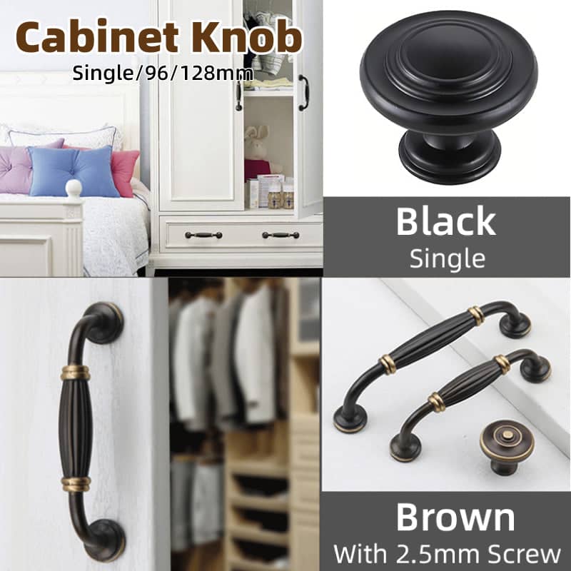 Antique Style Cabinet Knob - Black, 32 mm - view 2