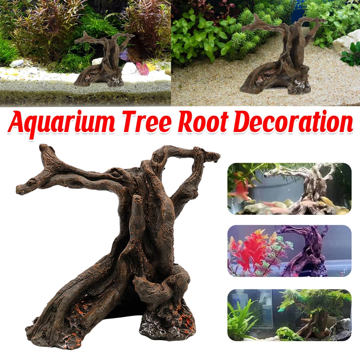 Aquarium Decor Artificial Resin Driftwood, 11 cm