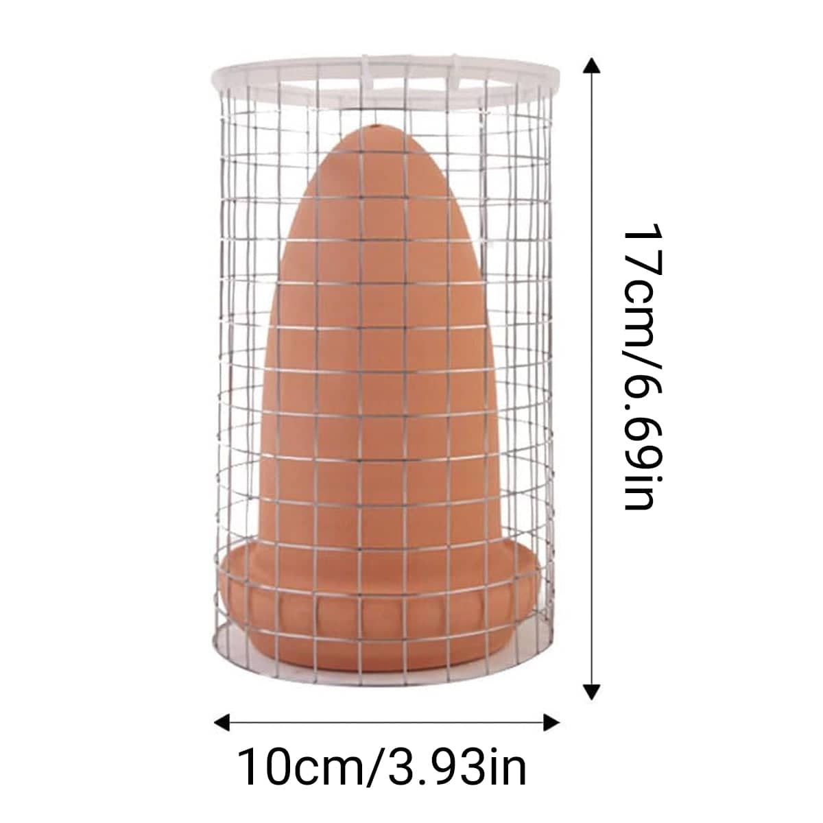 Aquarium Fish Spawning Cone with Protective Cage, Brown Pottery Clay - view 3