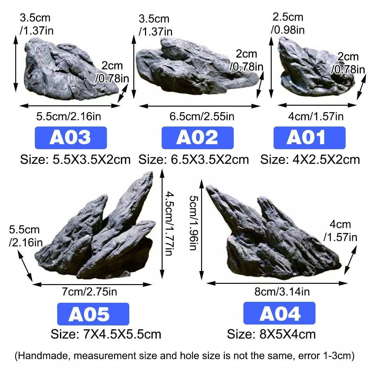 Aquarium Resin Dragon Stone Rock Ornament for Fish Tanks - Dragon Valley Style 3, Pack of 6 - view 4