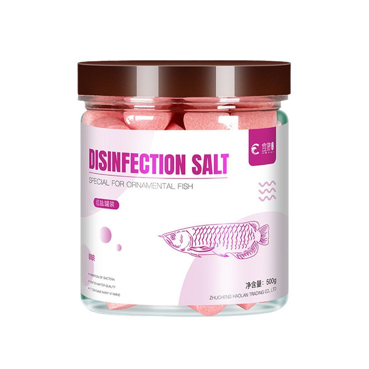 Aquarium Salt for Fish Tanks, Water Treatment, 500 g Can - Pink