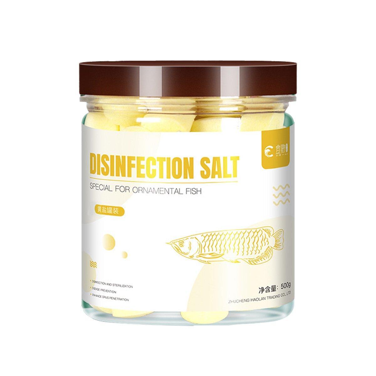 Aquarium Salt for Fish Tanks, Water Treatment, 500 g Can - Yellow