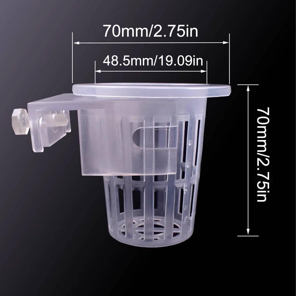 Aquatic Plant Cups with Adjustable Wall Mount, Clear, Pack of 2 - view 3