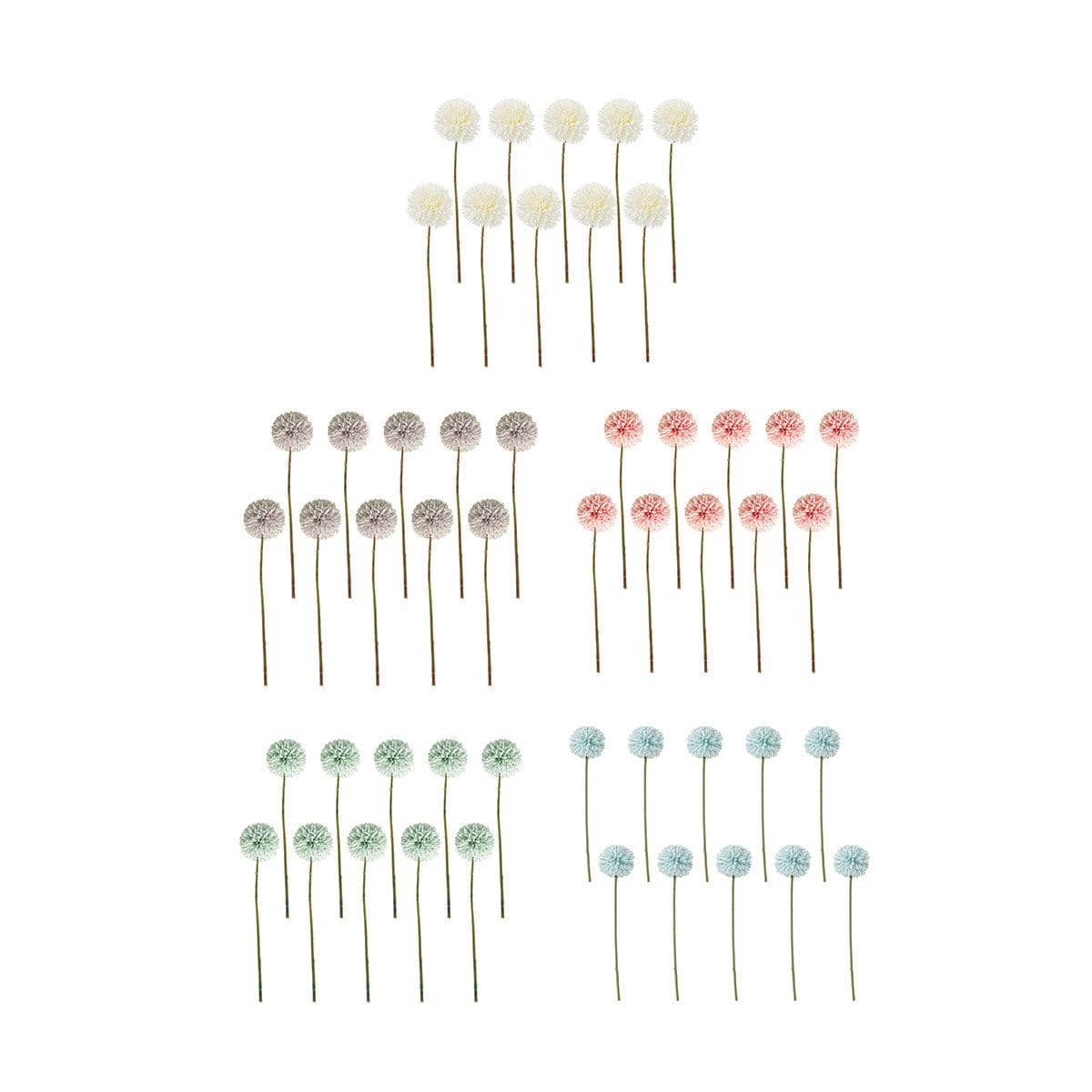Artificial Dandelion Flowers, Set of 10 - Champagne - view 3