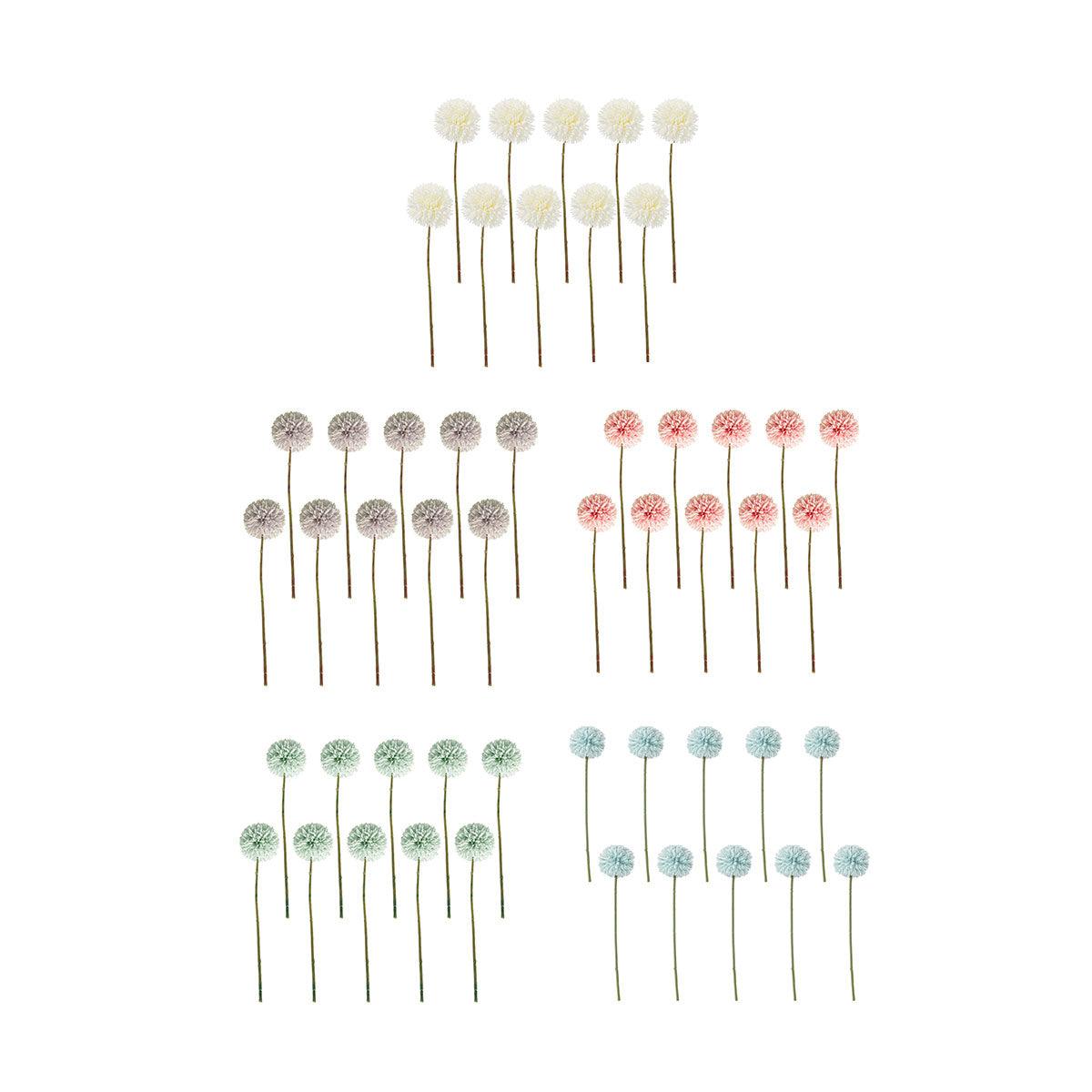 Artificial Dandelion Flowers, Set of 10 - Light Blue - view 3