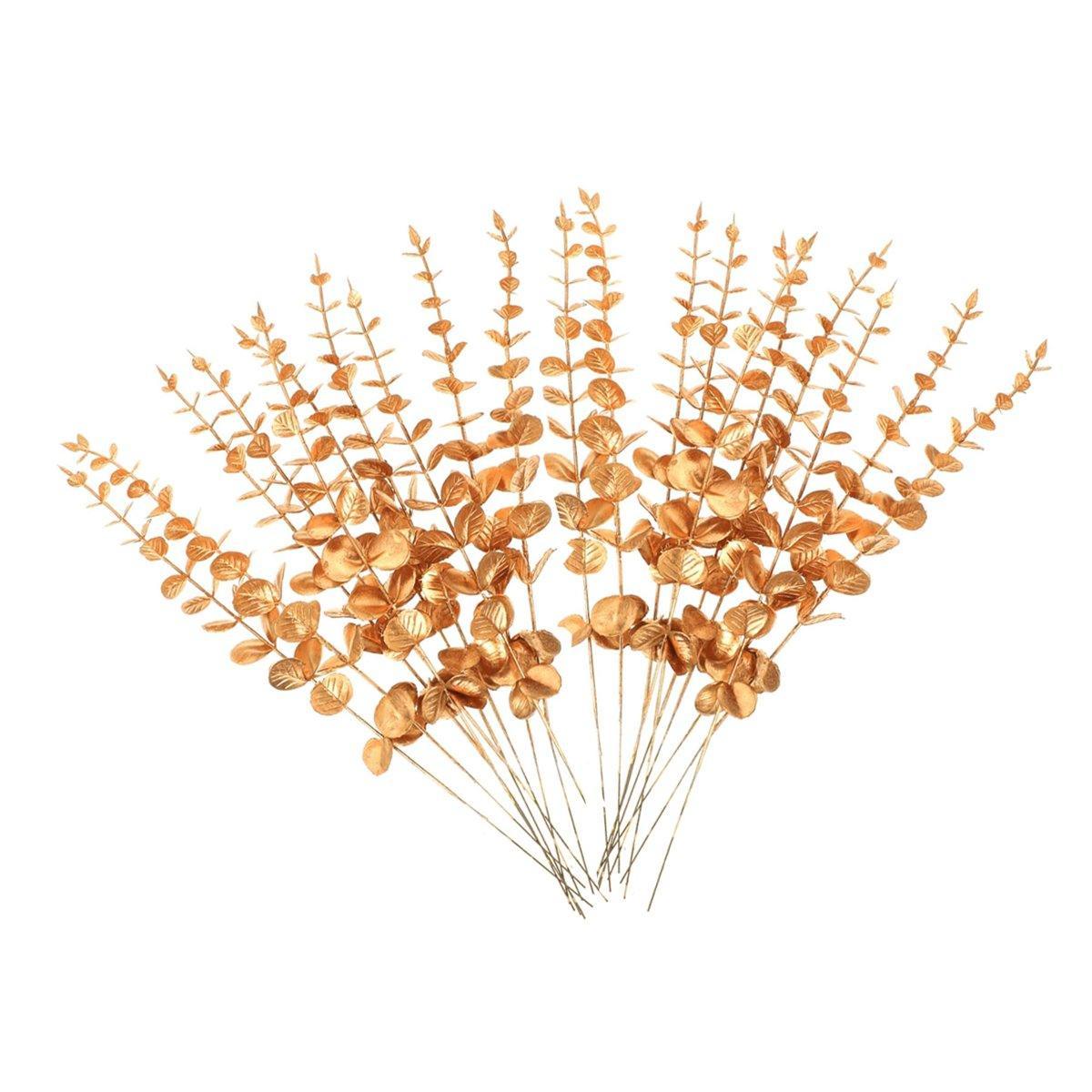 Artificial Eucalyptus Branches 38 cm Pack of 20 - Gold