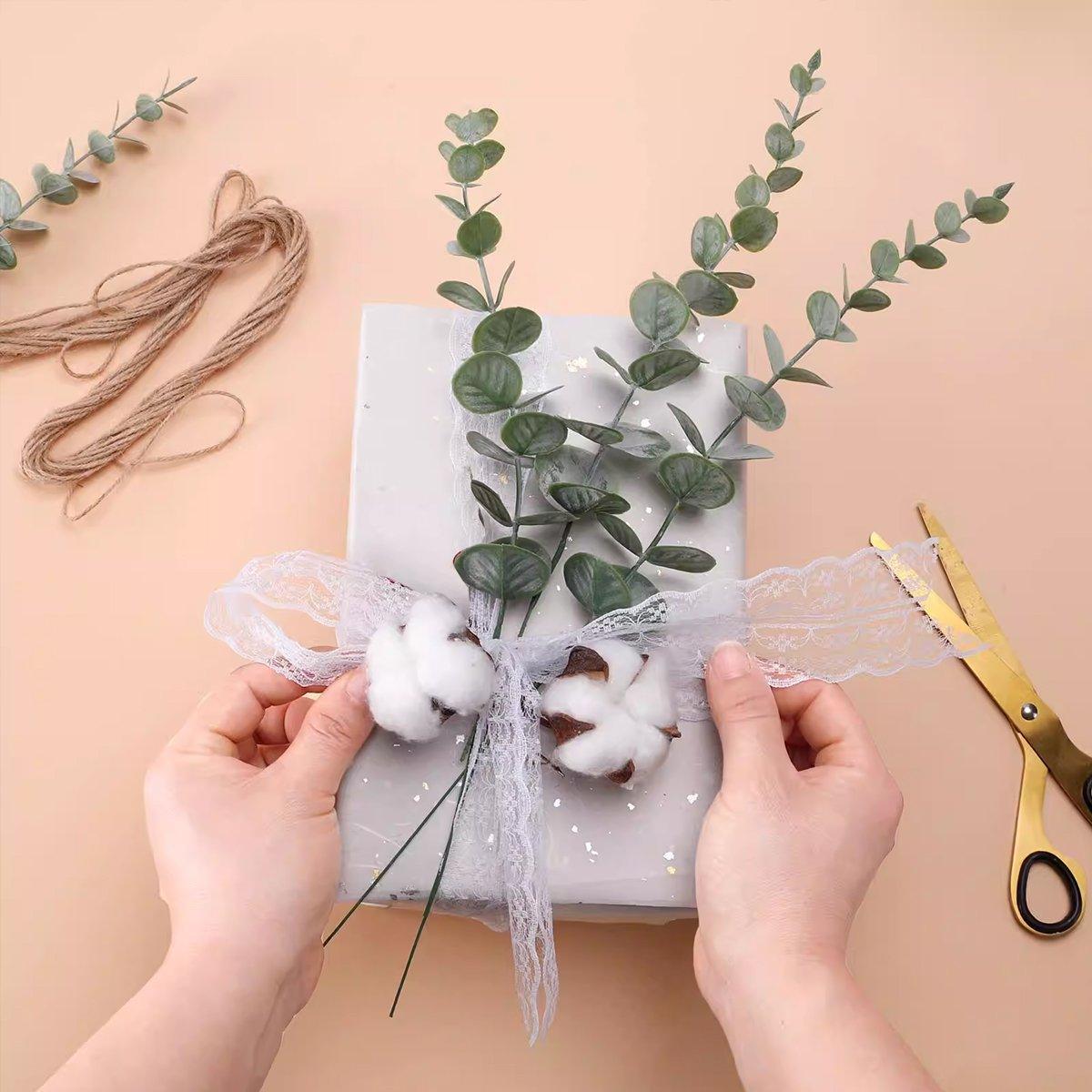 Artificial Eucalyptus Branches 38 cm Pack of 20 - Gold - view 10