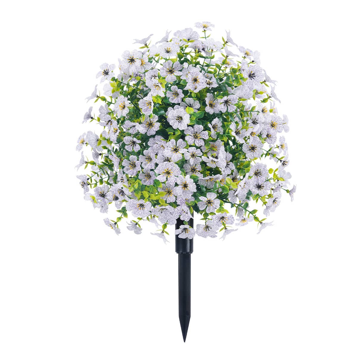 Artificial Flower Bouquet with Garden Stake - White