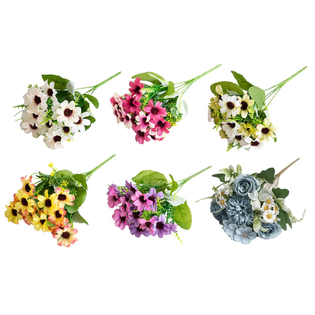 Artificial Flowers for Home Decoration - Blue, Pack of 6 - view 3