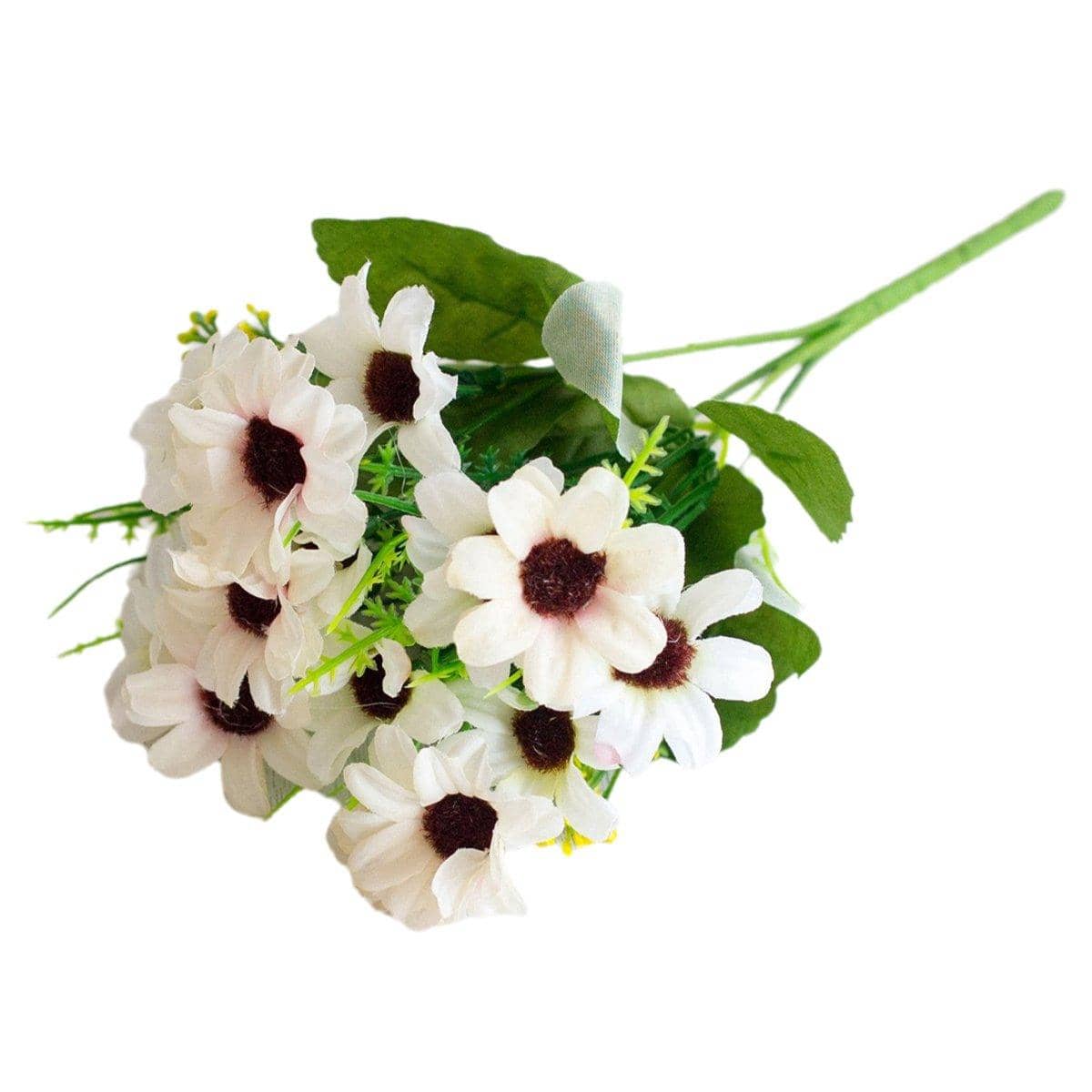 Artificial Flowers for Home Decoration - White, Pack of 6