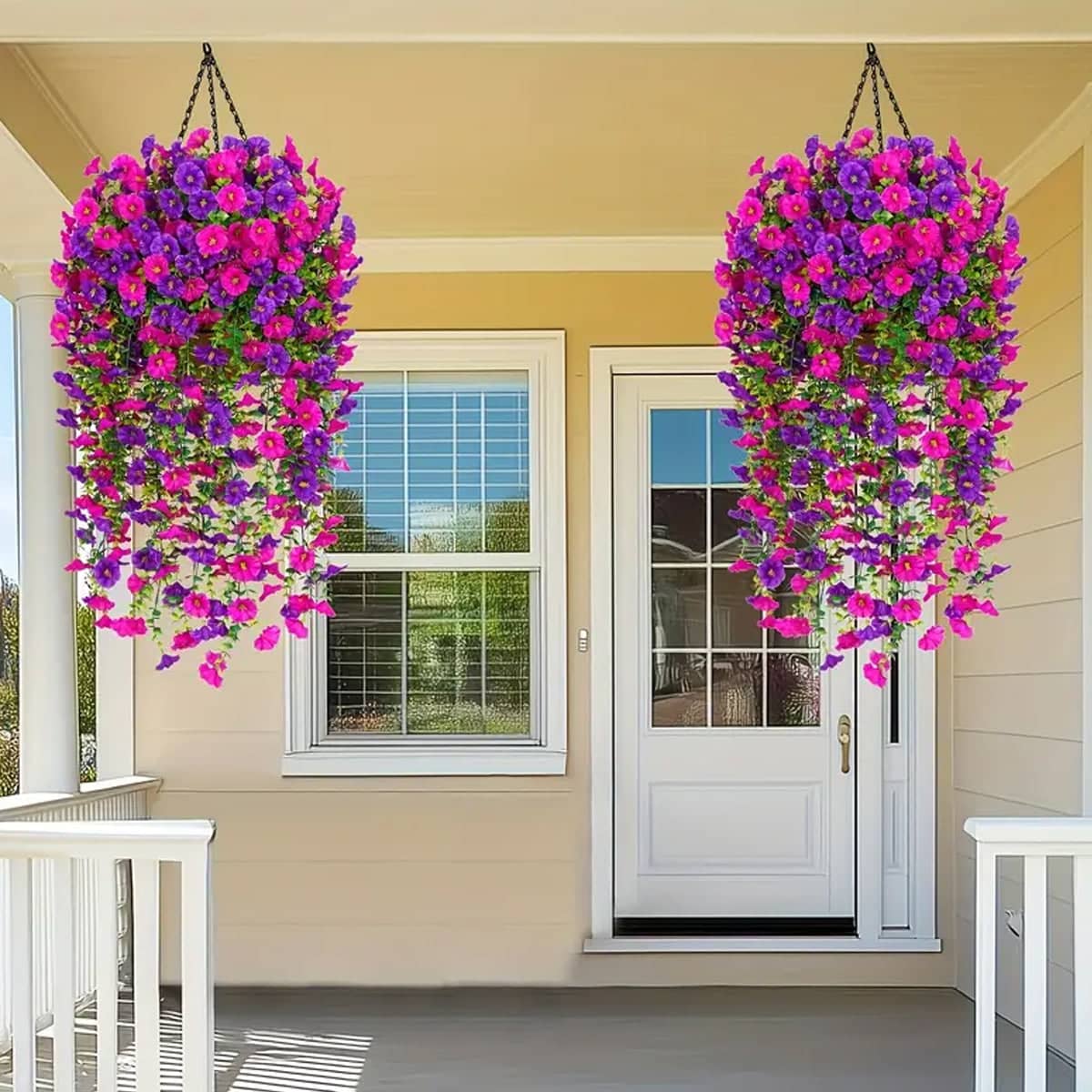 Artificial Morning Glory Vine Hanging Wall Decoration Set of 3 for Garden Decor - view 5