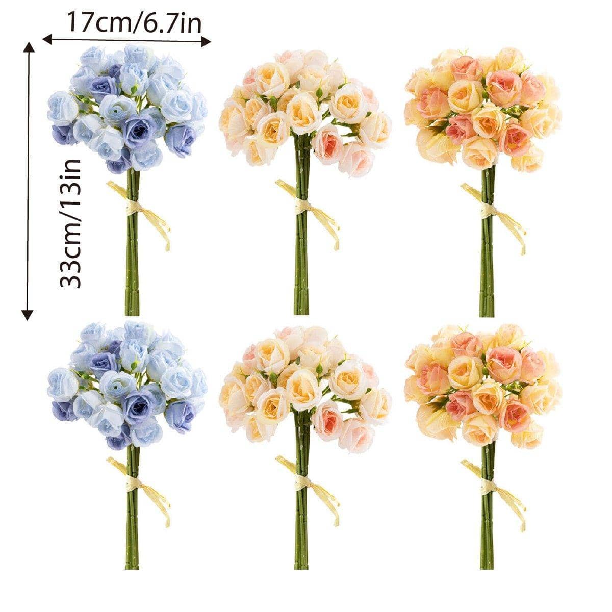 Artificial Rose Bouquets for Home and Weddings - Champagne, Pack of 2 - view 4