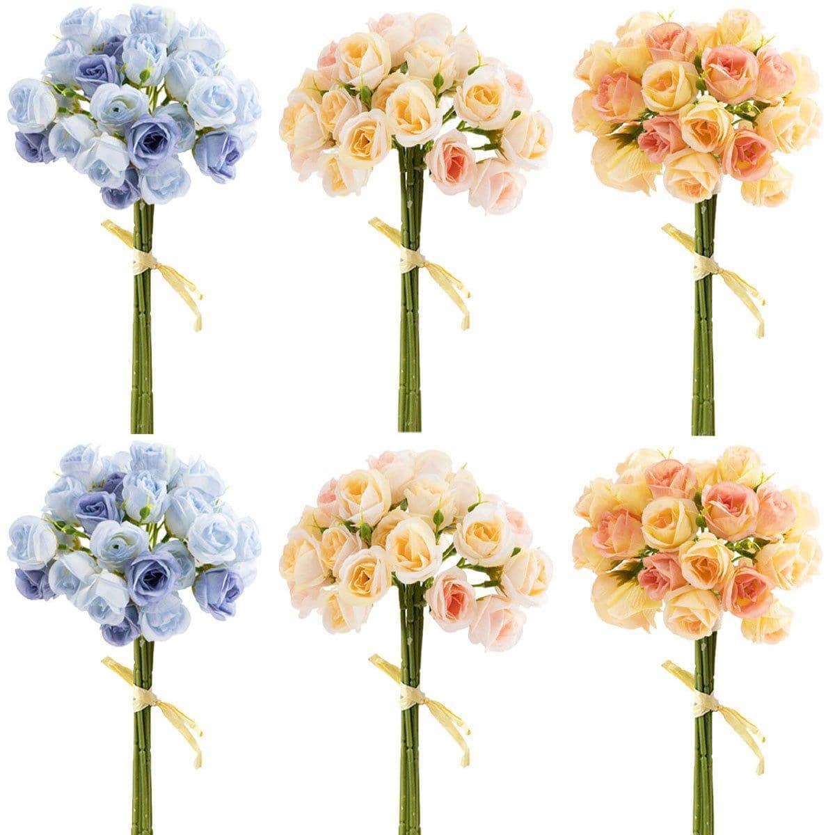 Artificial Rose Bouquets for Home and Weddings - Light Blue, Pack of 2 - view 3