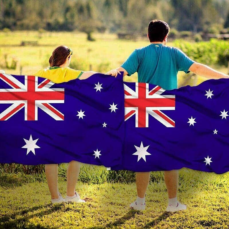 Australian Flag in Polyester with Brass Grommets, Large 90 x 150 cm - view 5