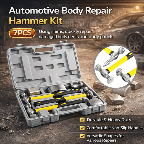 Auto Body Repair Hammer Kit, 7 Piece Dent Removal Tool Set