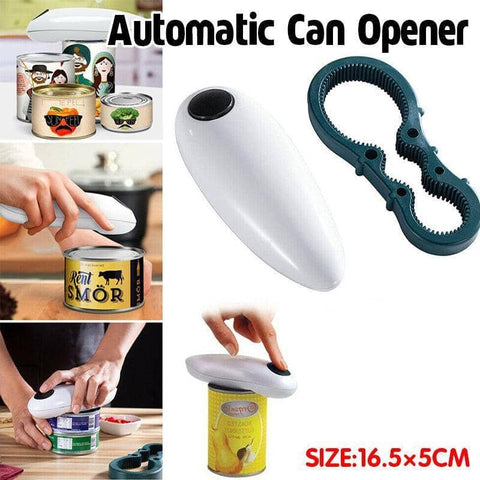 Automatic Electric Can Opener with Jar Grip - One-Touch Kitchen Tool
