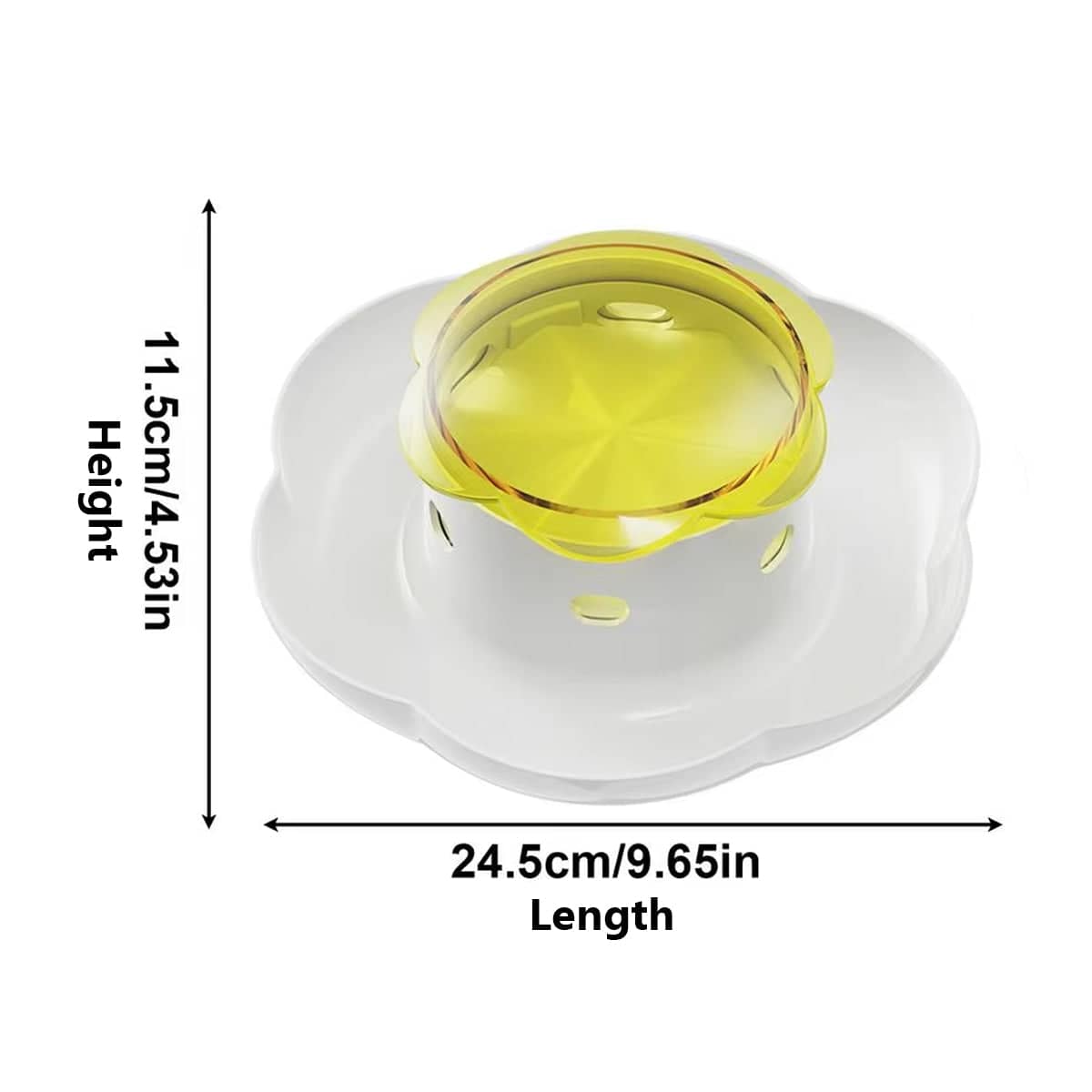 Automatic Pet Food Dispenser Feeding Bowl for Dogs and Cats - Yellow - view 4