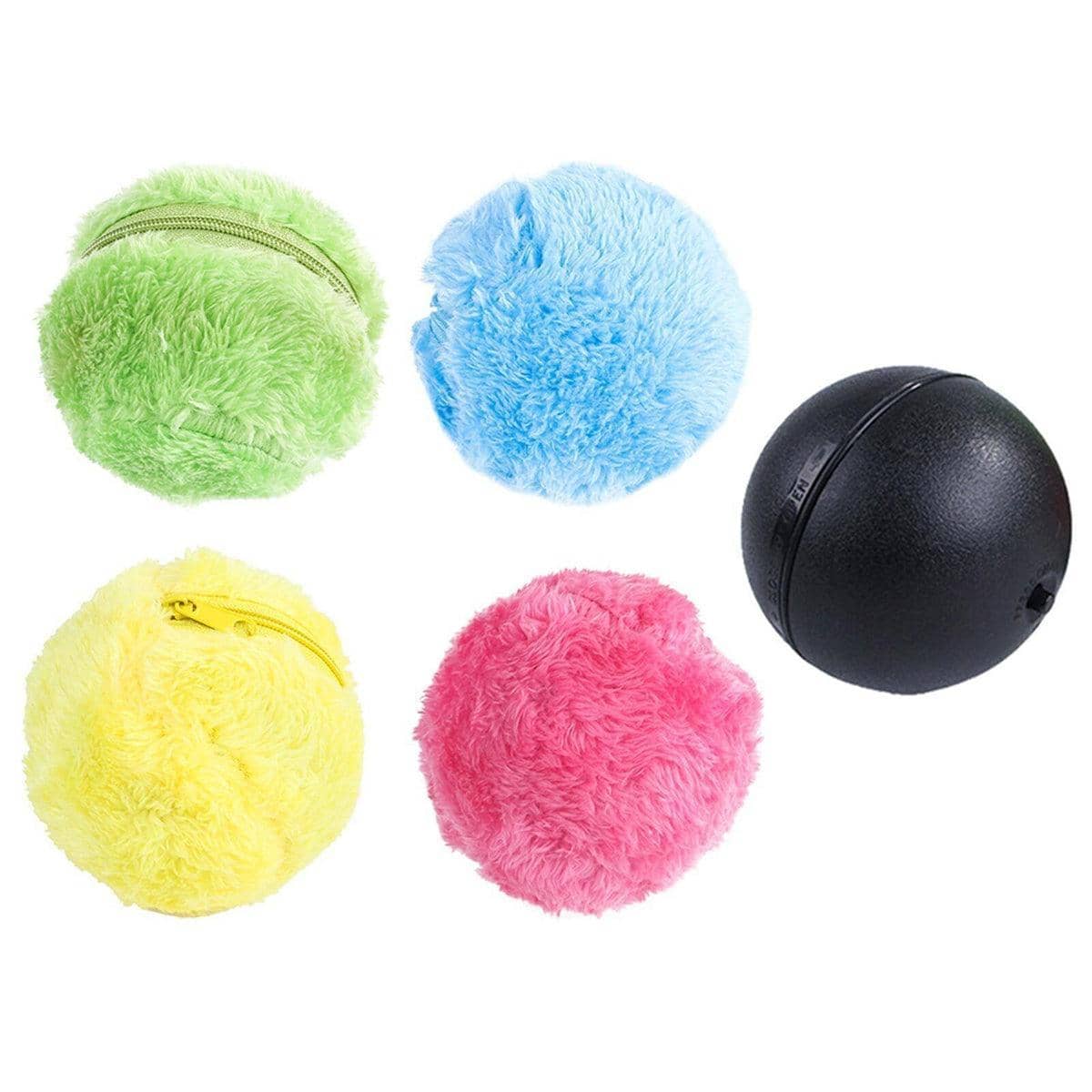 Automatic Rolling Ball Pet Toy with 4 Plush Covers, 8 cm - view 2