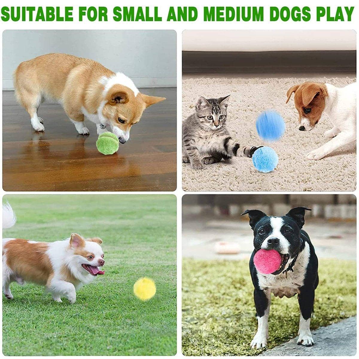 Automatic Rolling Ball Pet Toy with 4 Plush Covers, 8 cm - view 5
