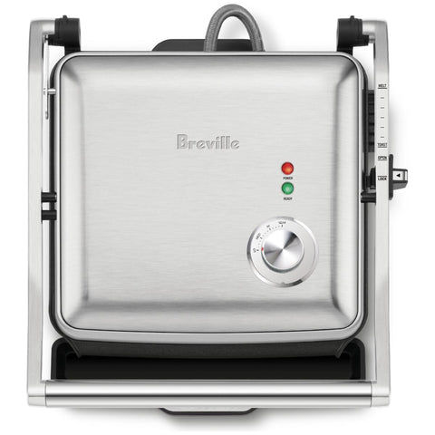 Breville AdjustaGrill & Sear Grill and Sandwich Maker - Flat & Ribbed Cooking, 2200W - LGR350BSS