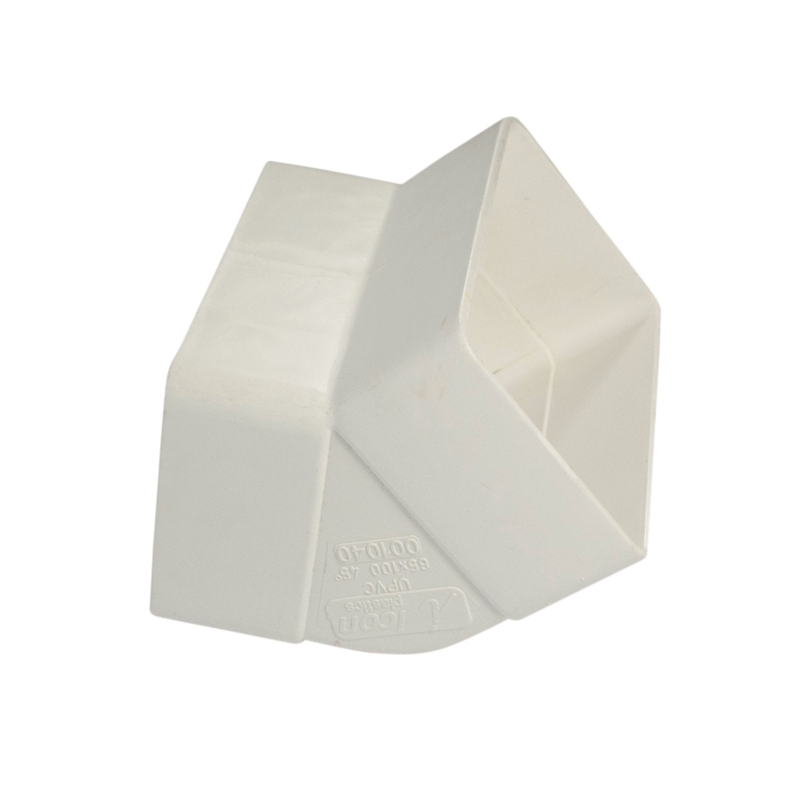 Icon Plastics 100 x 50mm White PVC 45 Degree Socket Bend Downpipe