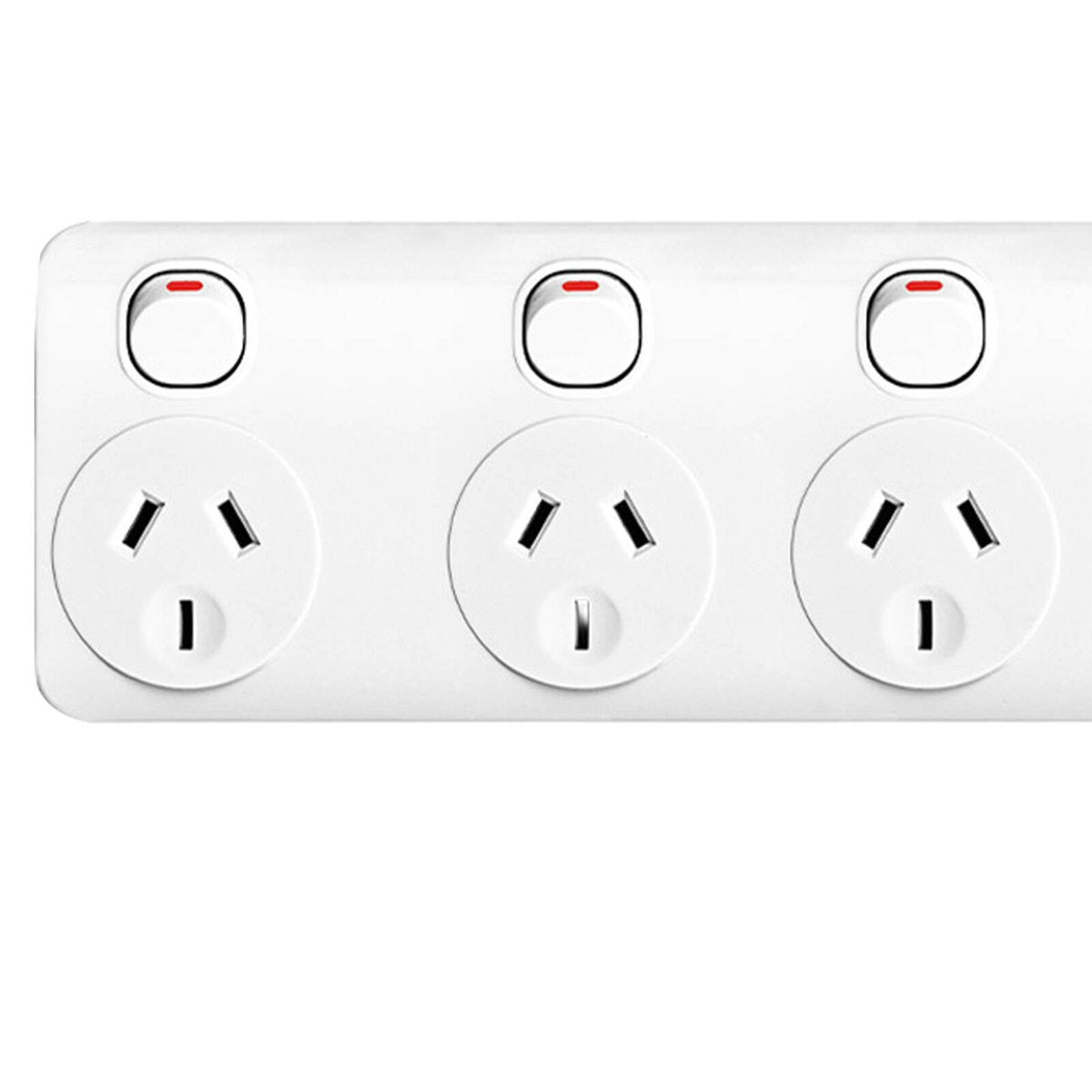 Arlec 6 Outlet Individually Switched Powerboard 1.8m White with Overload Protection PB66B-L