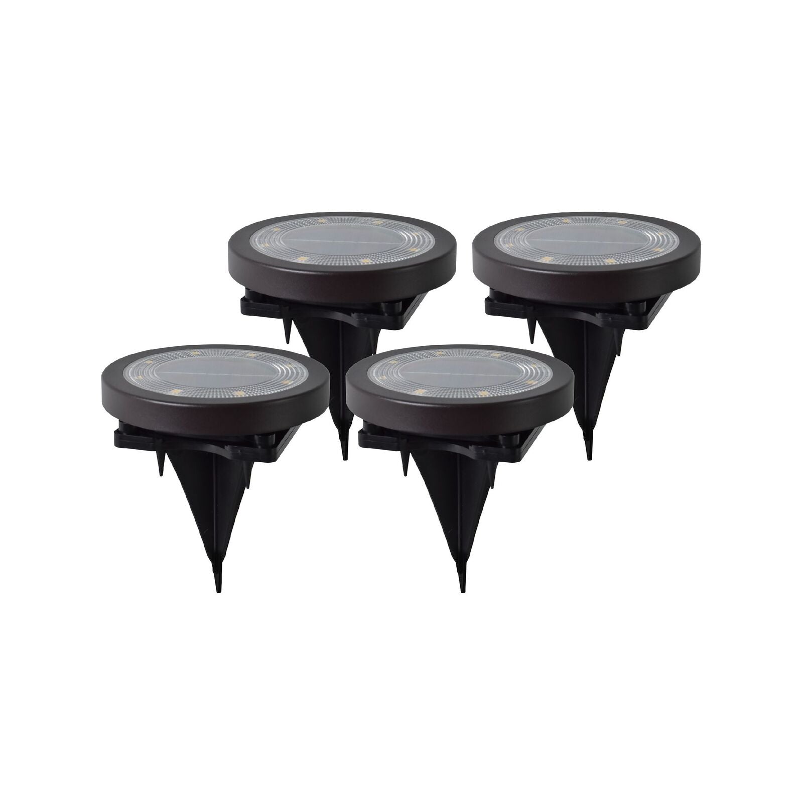 Luxzone LED Solar Disc Light 4 Pack 115.8mm Brown Weather Resistant Outdoor