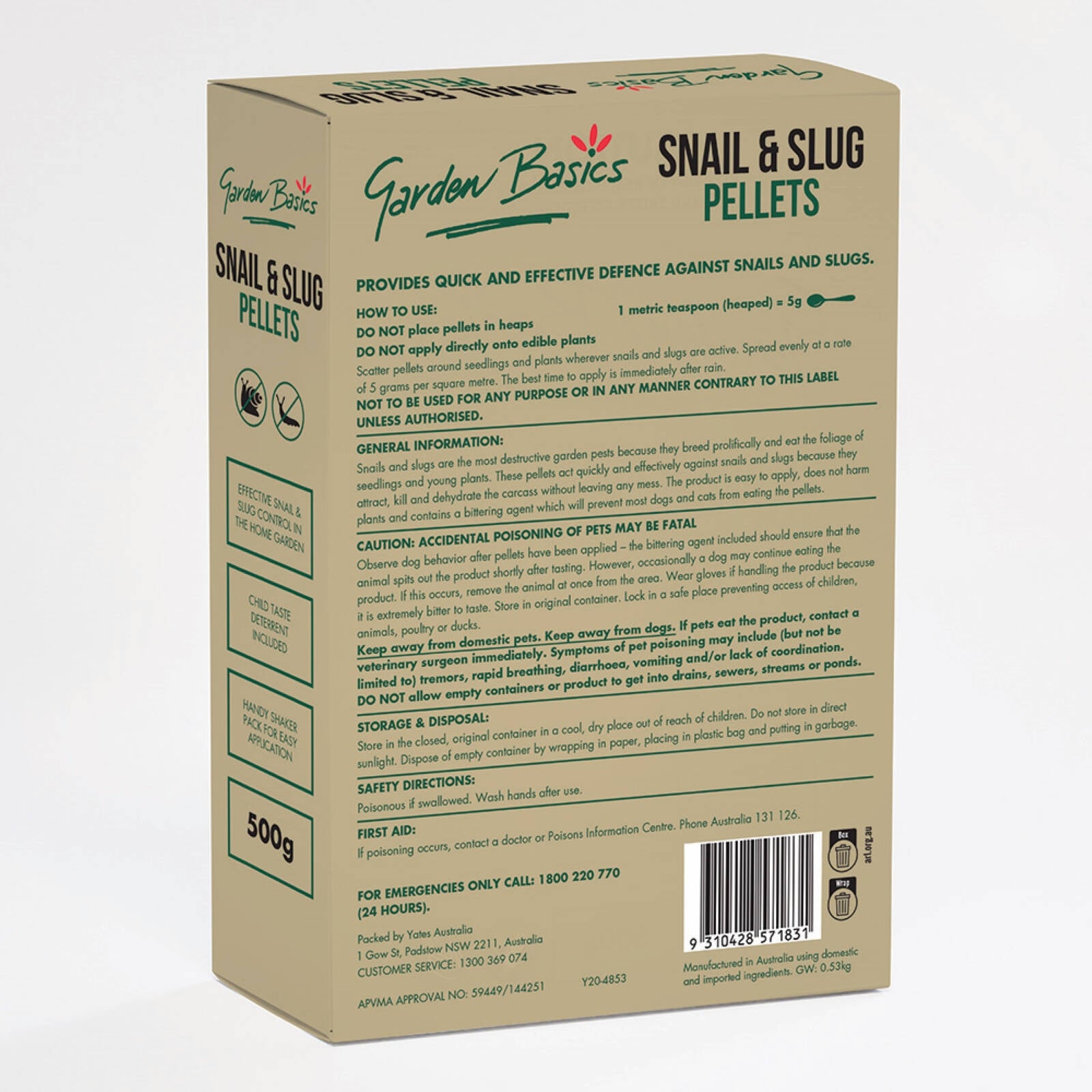 Garden Basics Snail and Slug Pellets 500g Pest Control