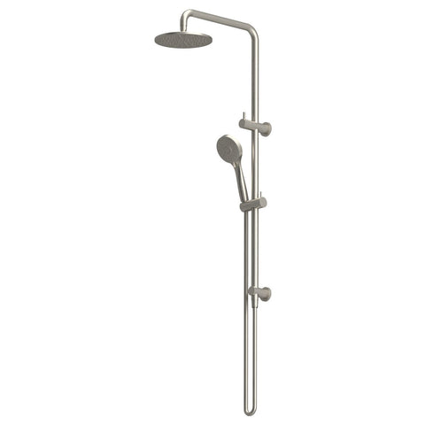 Rogerseller Tonic Dual Rail Shower - Brushed Nickel Brass Build - 2-Way Diverter, 3 Star Rating - 3506003707