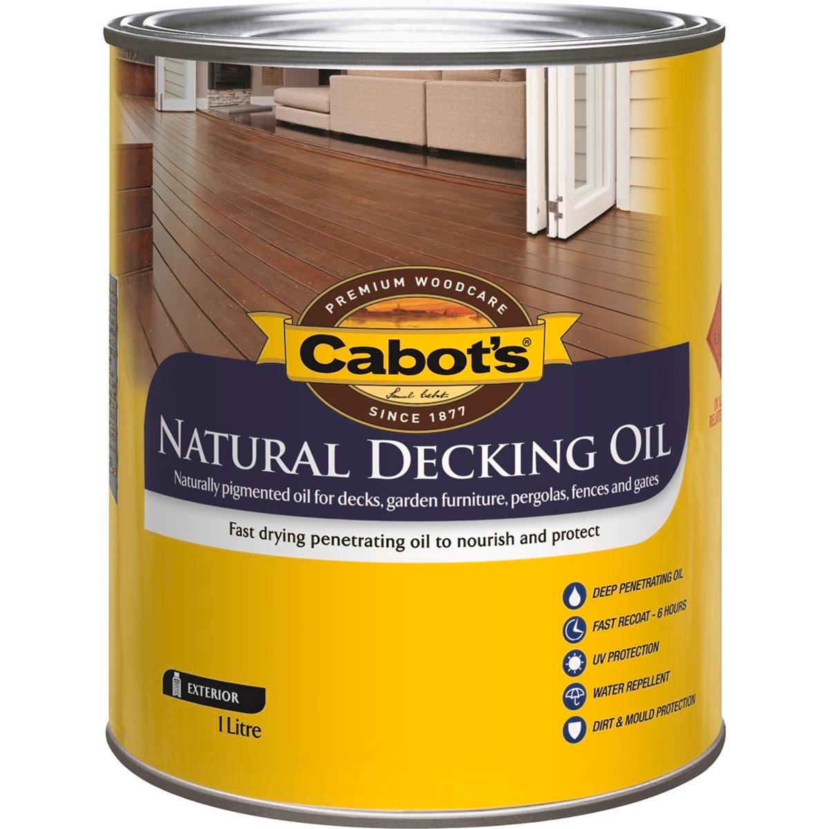 Cabot S Natural Decking Oil 1L Merbau Oil Based UV Resistant - SuperSaverAU - view 1