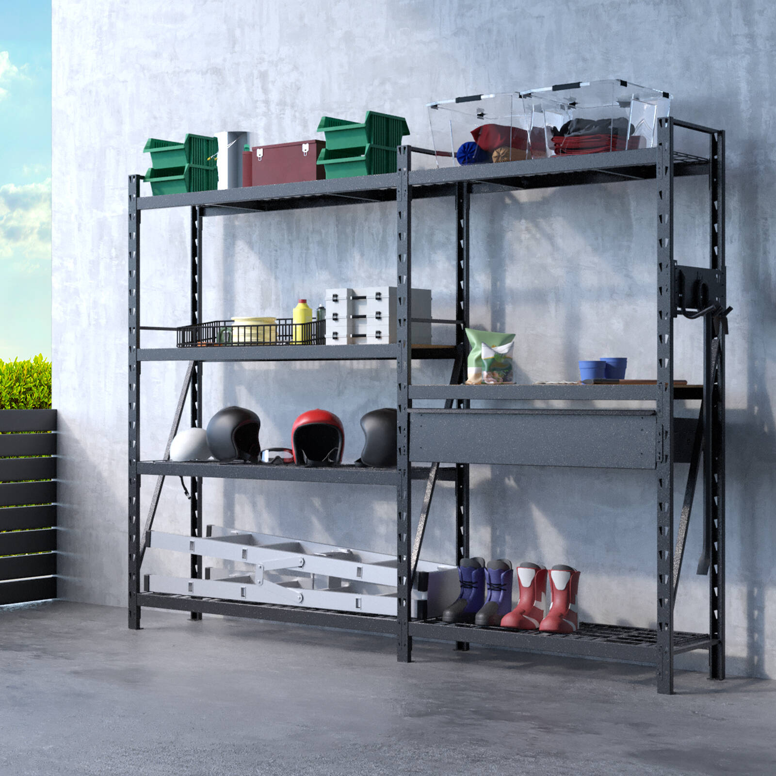 Rack It 400kg Hook Plate for 430mm Rack Depth, Black Powder Coated Steel Storage Accessory