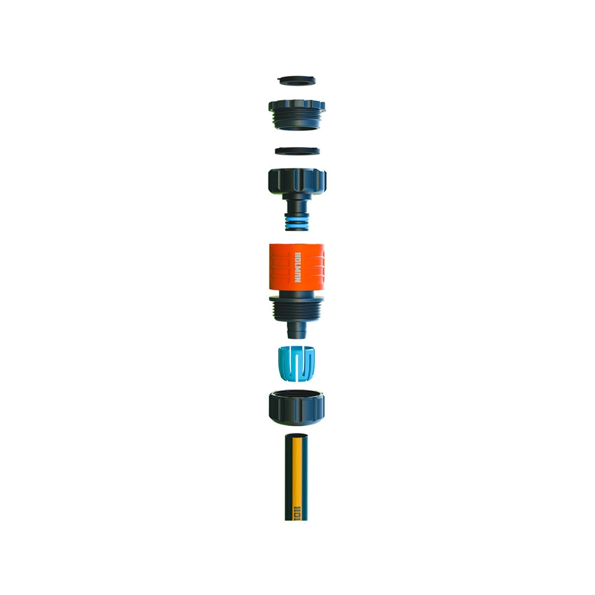 Holman 18mm Brass Grip n Lock Snap-On Hose Connector, Outdoor