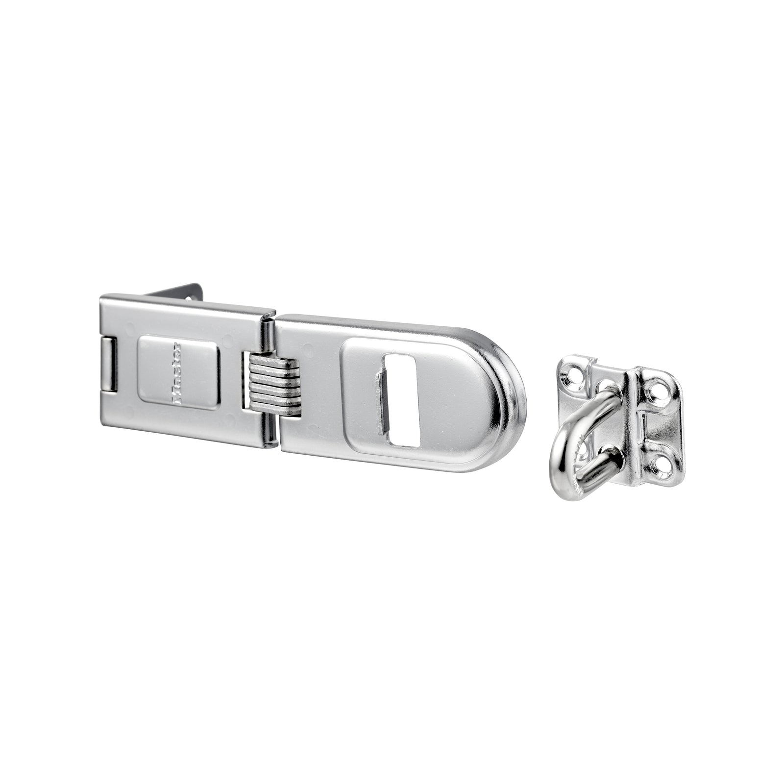 Master Lock 160mm Single Hinged Hasp and Staple - Hard Wrought Steel, Hardware Included