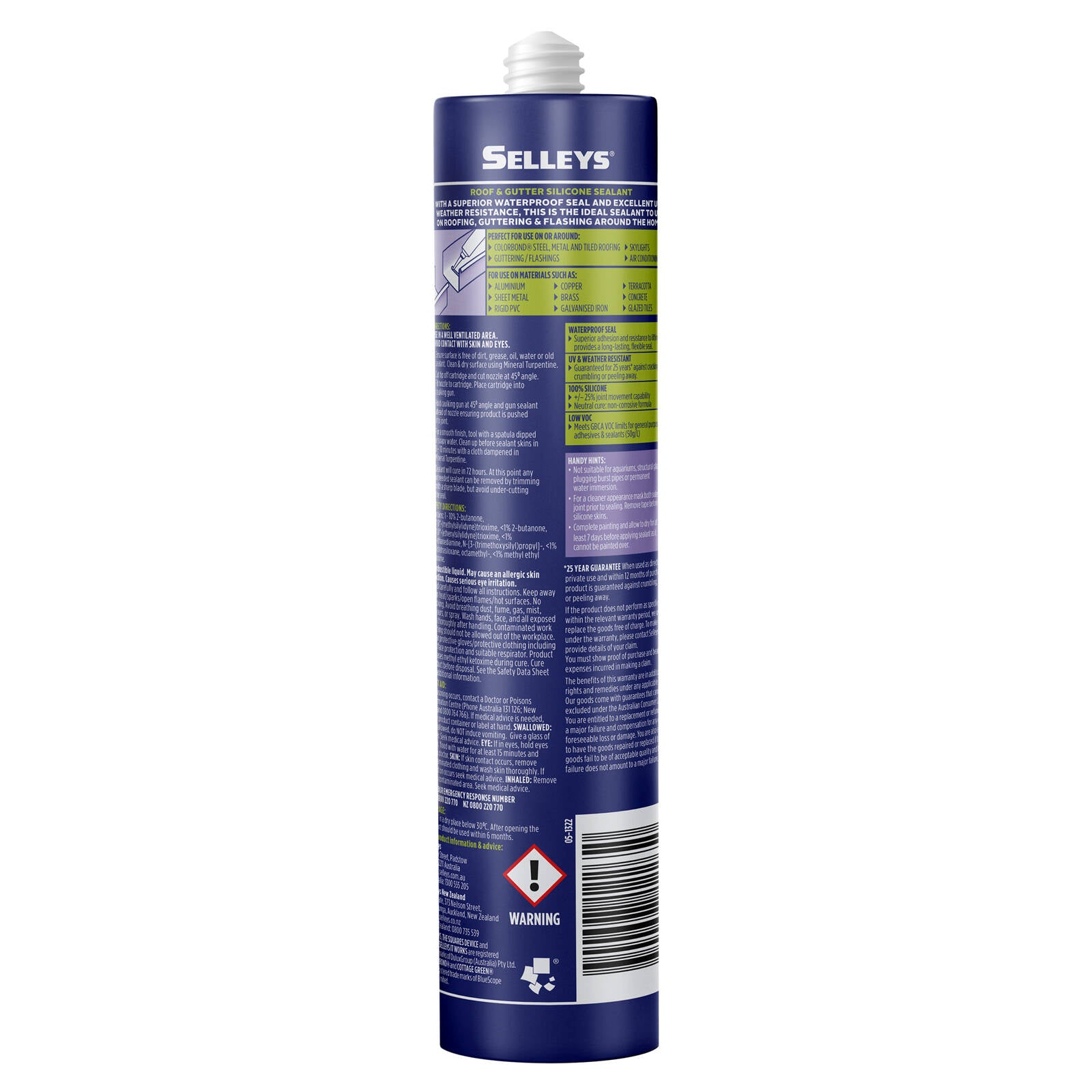 Selleys Roof & Gutter Silicone Sealant 300g Cottage Green - Waterproof UV Resistant