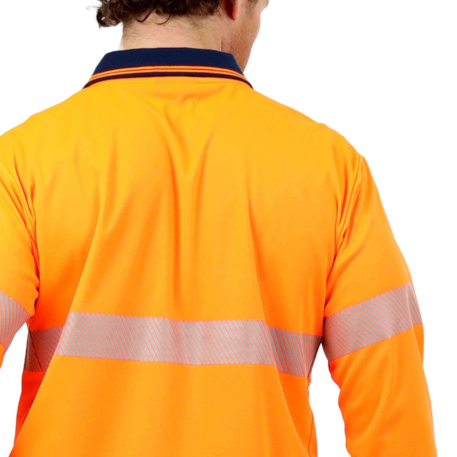 Citeco Men's Orange Hi Vis Long Sleeve Polo Reflective - Medium
