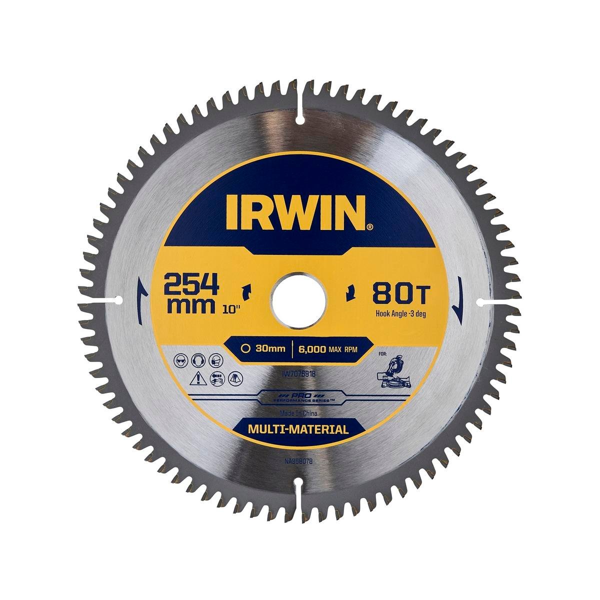 IRWIN 254mm 80T Marathon Pro Multi Material Circular Saw Blade - PVC, Non-Ferrous, Aluminium