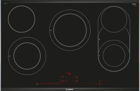 Bosch 80cm Series 8 Ceramic Cooktop - Black, 5 Zones, CombiZone, PowerBoost, 17 Power Levels - PKM875DP1A
