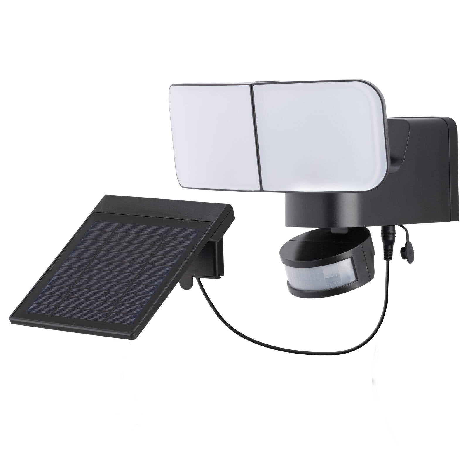 Arlec 900lm Black Plastic Solar Movement Activated Floodlight Outdoor MAL800