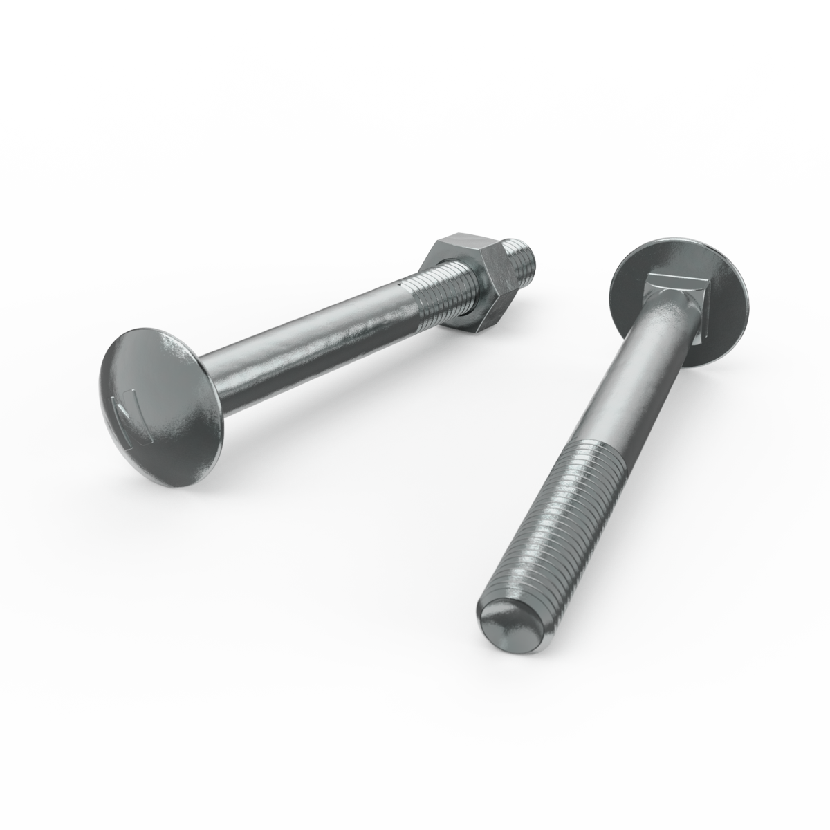 Zenith M10 x 100mm Zinc Plated Cup Head Bolts Nuts 25 Pack - Coarse Thread - Low Profile Design - SuperSaverAU - view 2