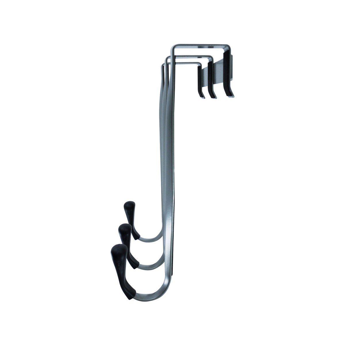 Adoored Satin Chrome 3 Hooks Over-The-Door Hook Rack