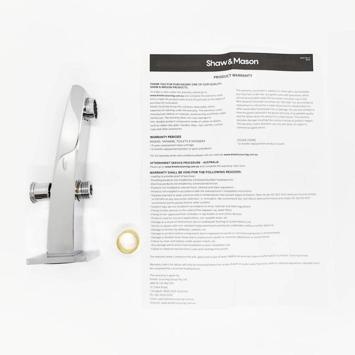 Shaw Mason Chrome Bath Spout with Diverter - 165mm - Durable Brass - Easy Install - SuperSaverAU - view 3