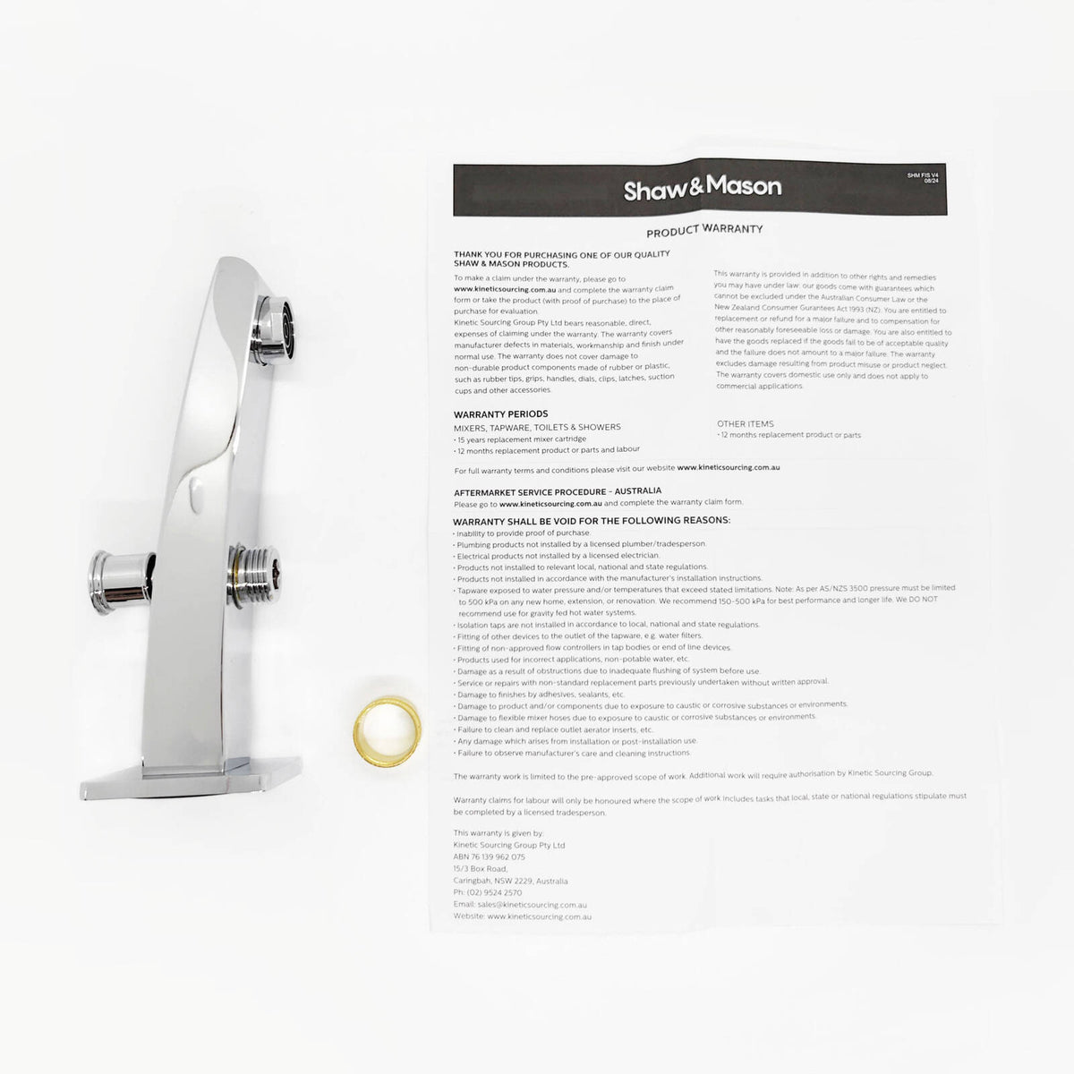 Shaw & Mason 165mm Chrome Bath Spout with Diverter - Brass