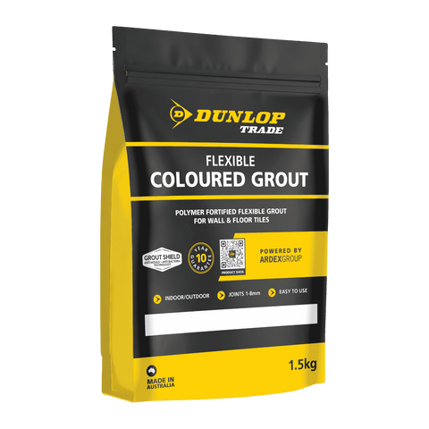Dunlop Flexible Coloured Grout 1.5kg Charred Ash - Mould Resistant Wall & Floor Tile Grout