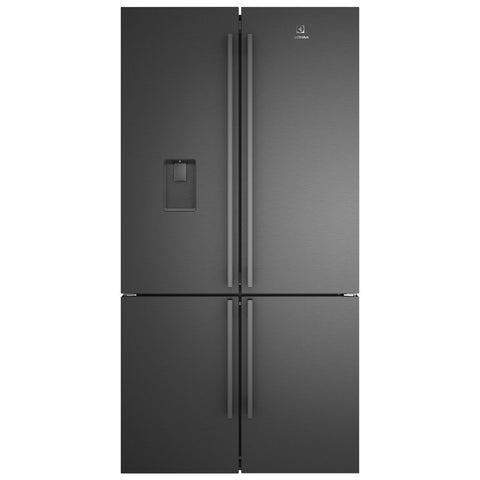 Electrolux 562L French Door Fridge - Black, Plumbed Water Dispenser, Frost Free, Inverter - EQE5657BA