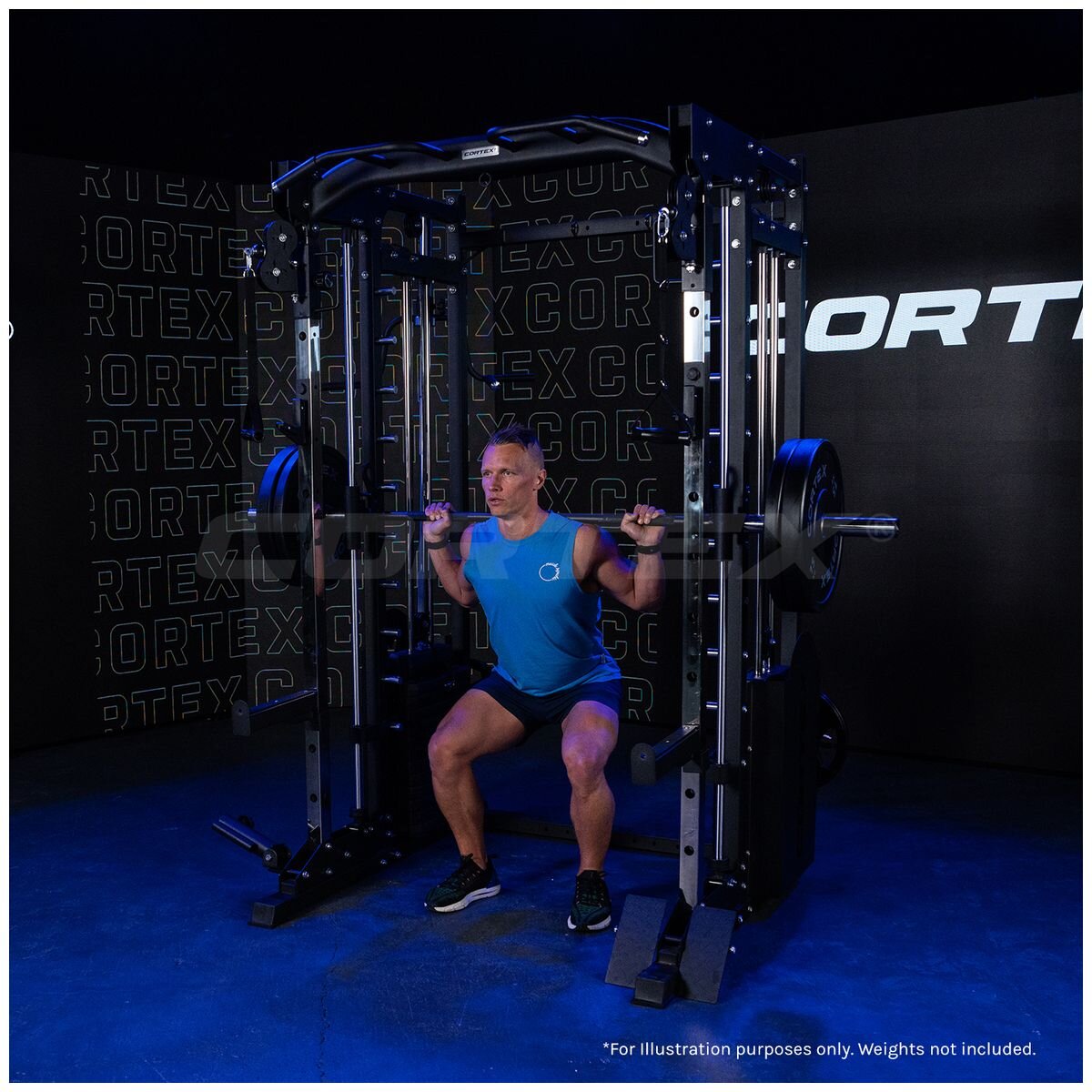 Cortex multi-gym with black finish - 2186mm high, 1513mm wide, 2035mm deep - CSST-SM25
