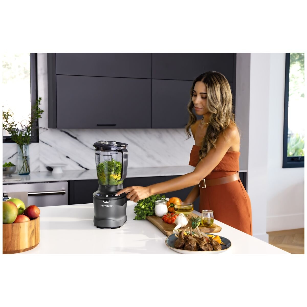 NutriBullet SmartSense Blender Combo 1.8L Pitcher - 1500W Motor, Five Speeds, Black - NBF07700-1507