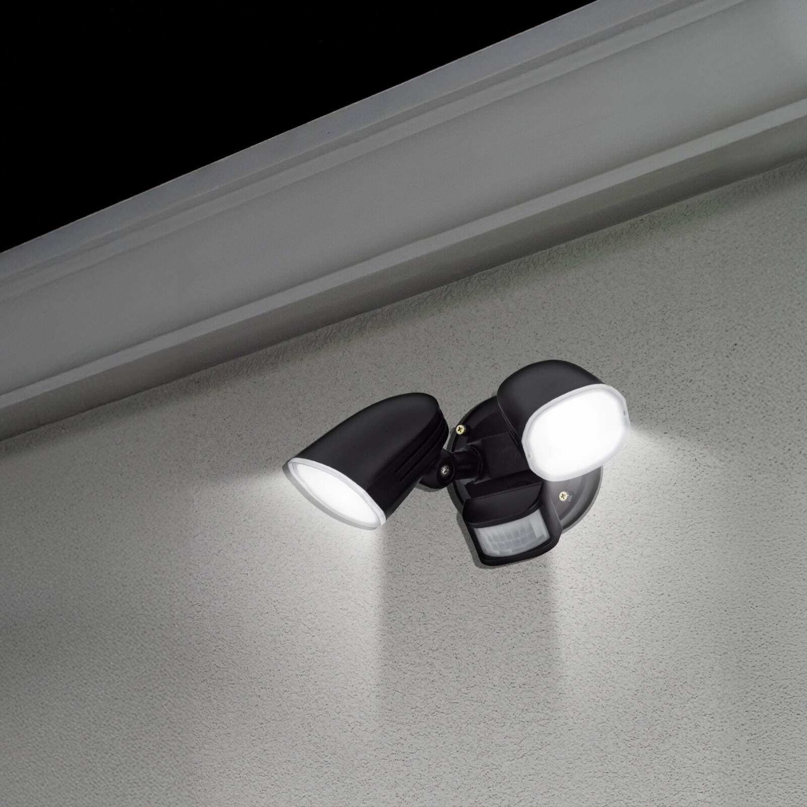 Arlec DIY Twinhead Tricolour 19W LED Security Sensor Floodlight Black MAL081