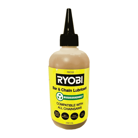Ryobi 250ml Biodegradable Bar and Chain Oil - Chainsaw Lubricant